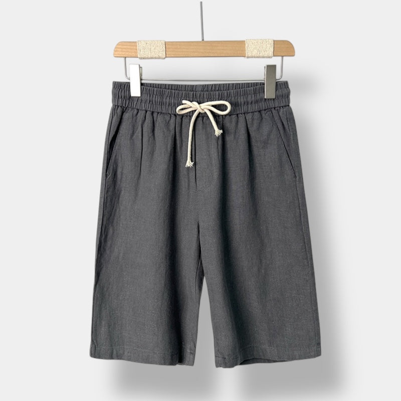 Shorts elegantes para hombre, corte relajado, talle medio con bolsillos