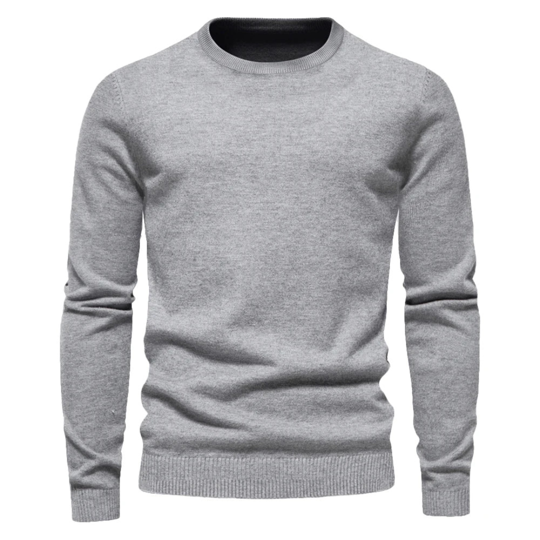 Bellivaro | Herre Elegant Striktrøje | Klassisk Rund Hals Pullover