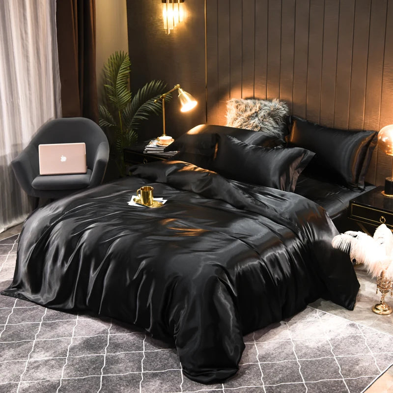Linge de lit en satin soyeux – Confort luxueux et design élégant