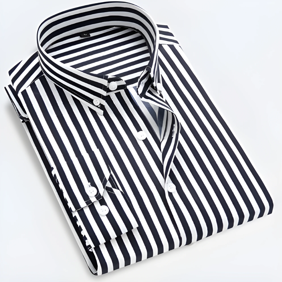 Bellivaro | Klassisk herreskjorte med striber og moderne button-down krave