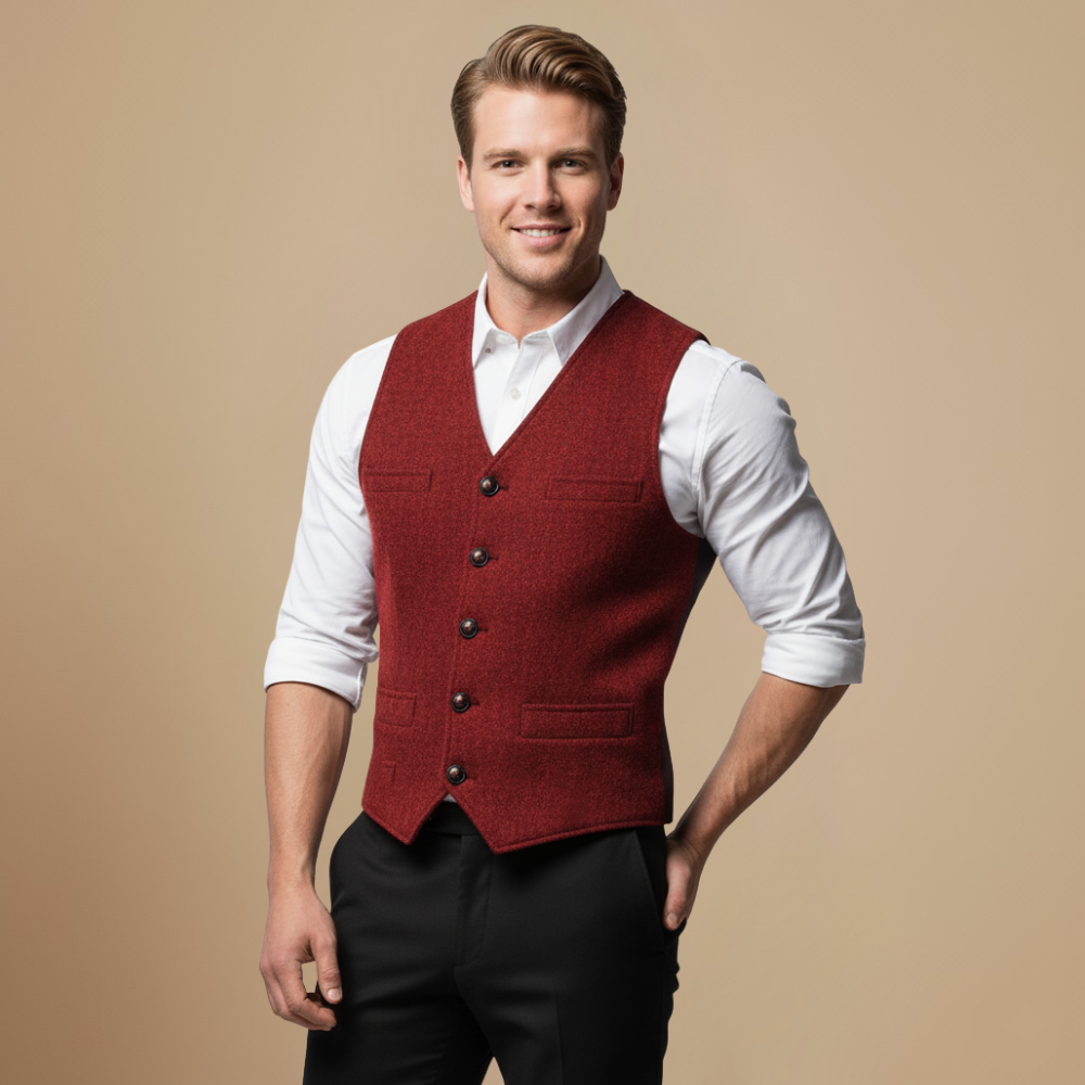 Gilet slim da uomo in stile smart casual