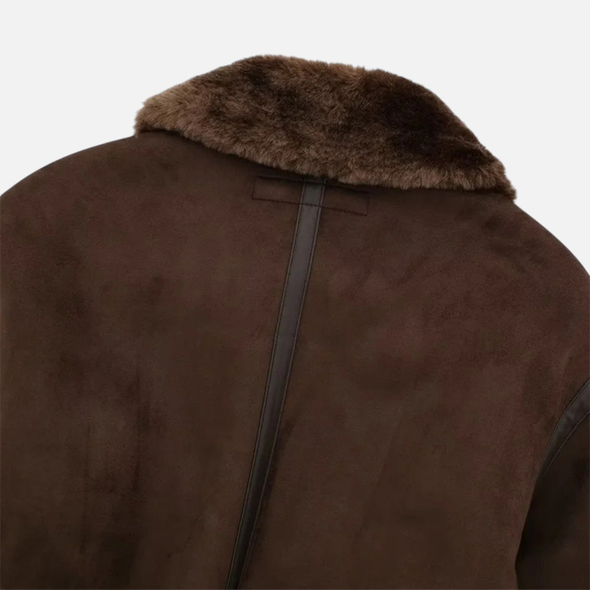 Brun bomberjakke til dame med faux fur-krave