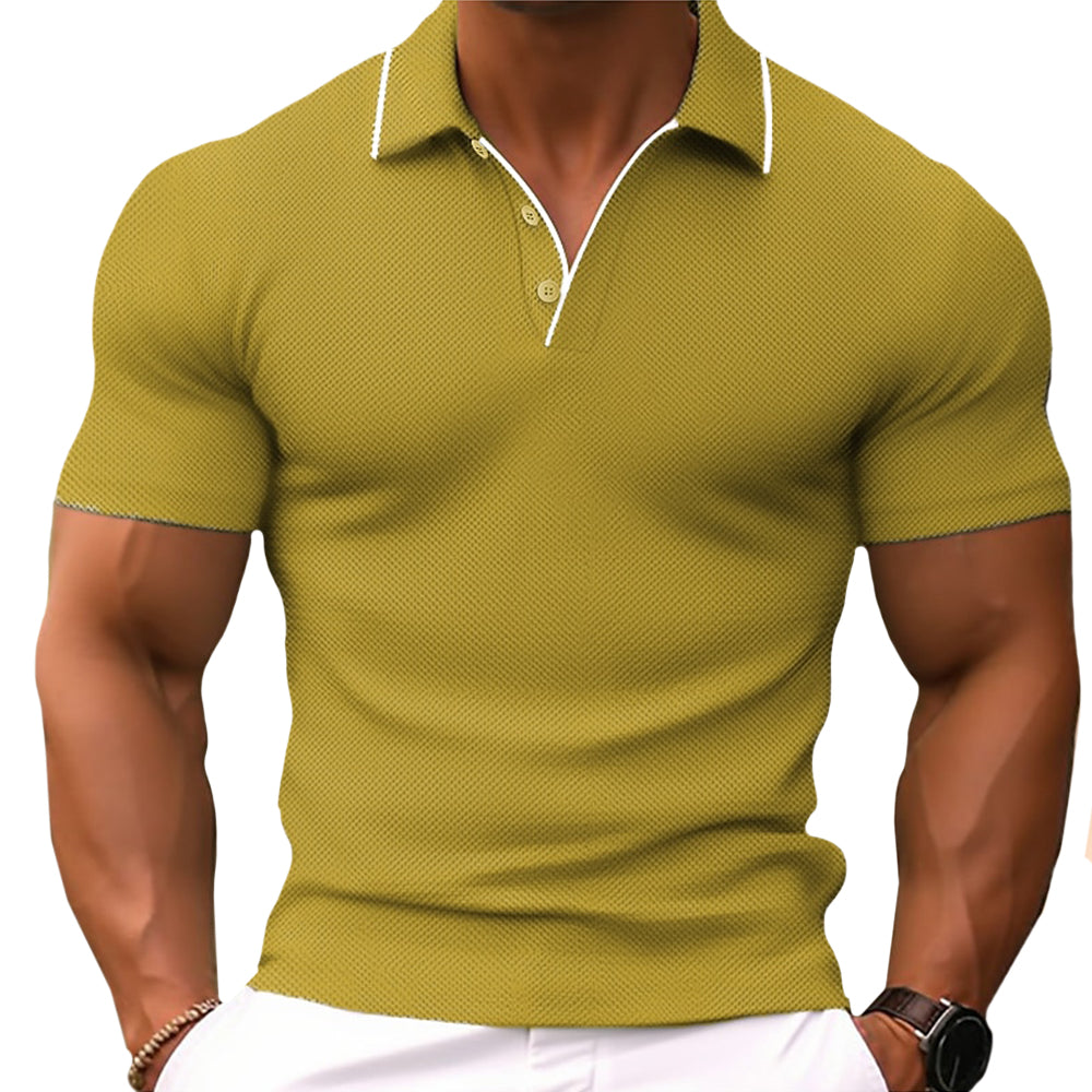 Slim fit polo til mænd med knapstolpe