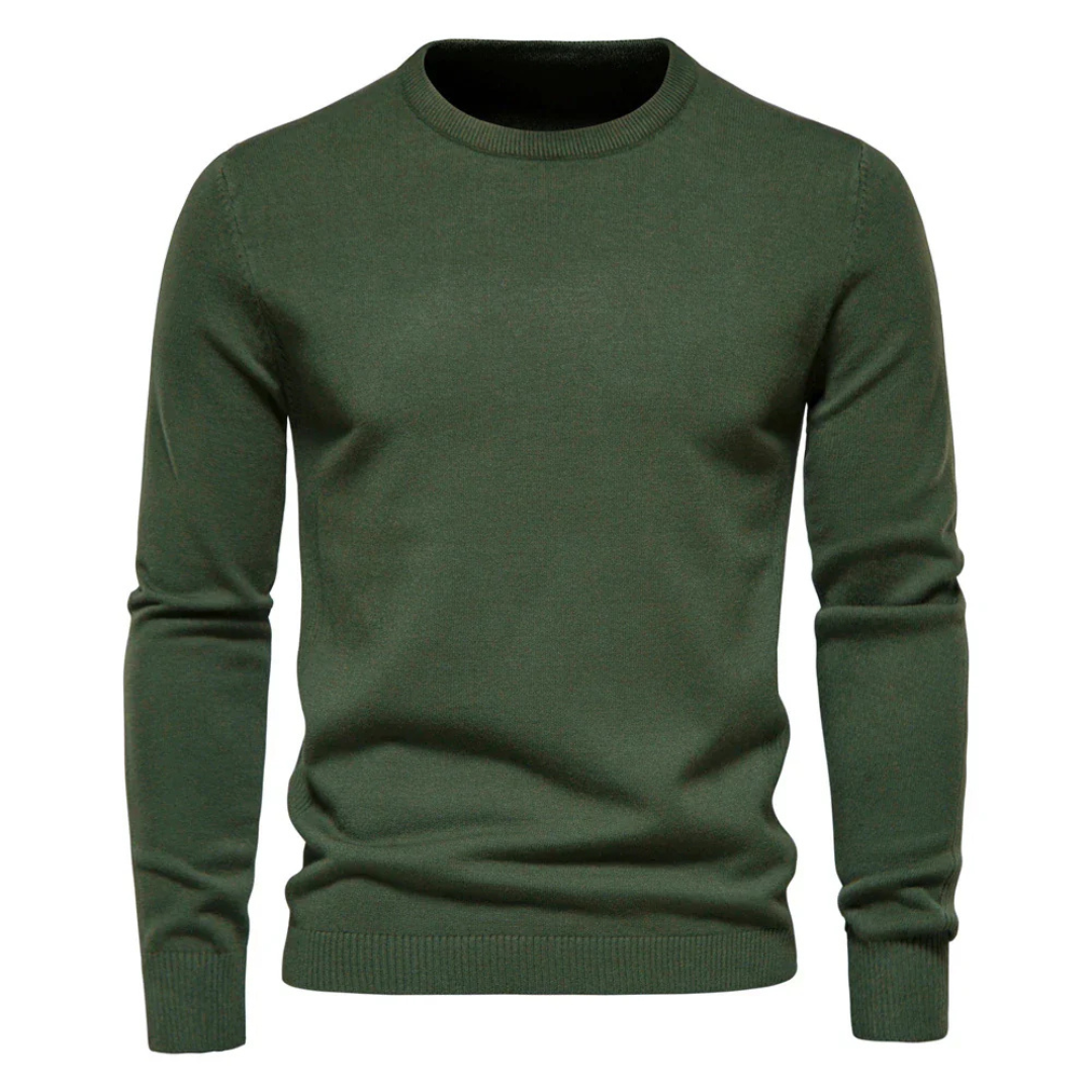 Bellivaro | Herre Elegant Striktrøje | Klassisk Rund Hals Pullover