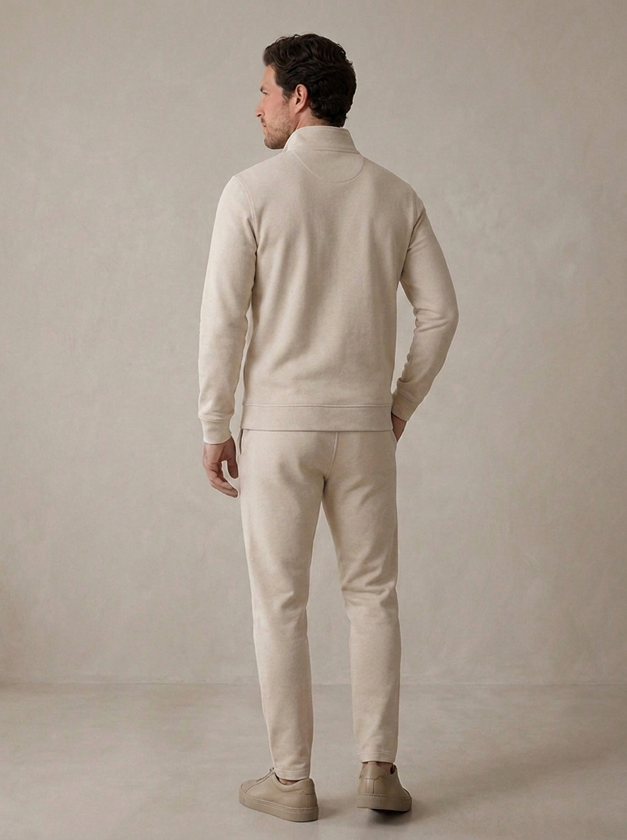Bomulds Tracksuit til Mænd med Half Zip