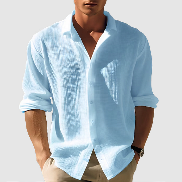 Bellivaro | Langærmet Button-Down Skjorte til Herrer – Elegant og Alsidig