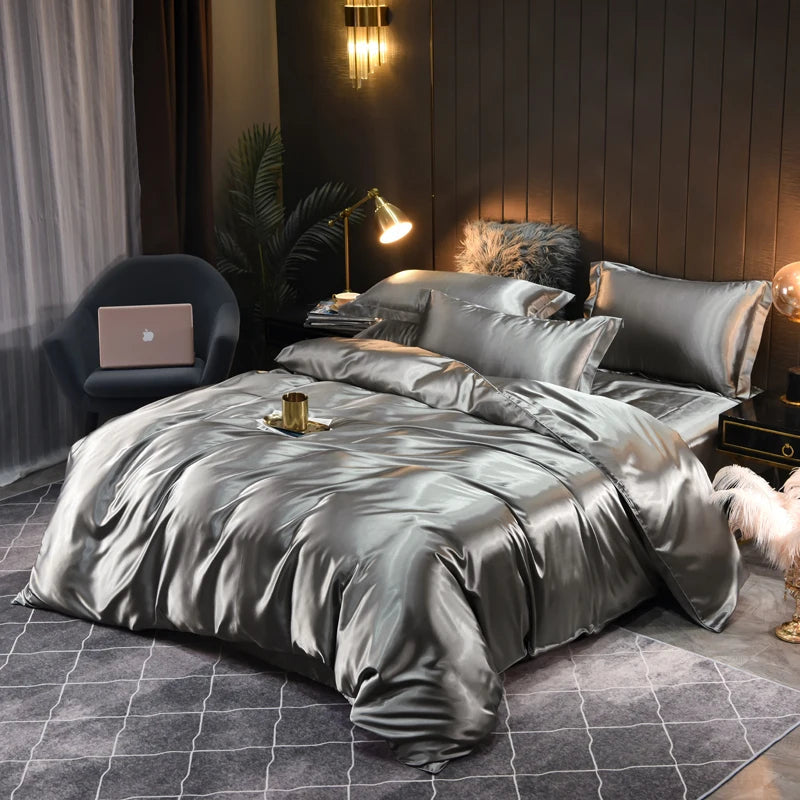 Linge de lit en satin soyeux – Confort luxueux et design élégant