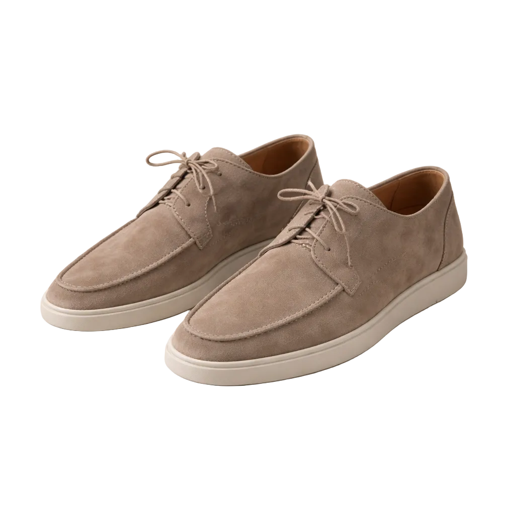 Herre Loafers i Ruskind med Snørelukning – Regular Fit