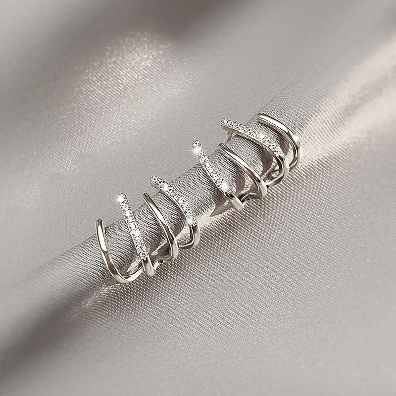 Dame Øreringe med Flere Ringe – Elegant Hoop Design i Guld eller Sølv