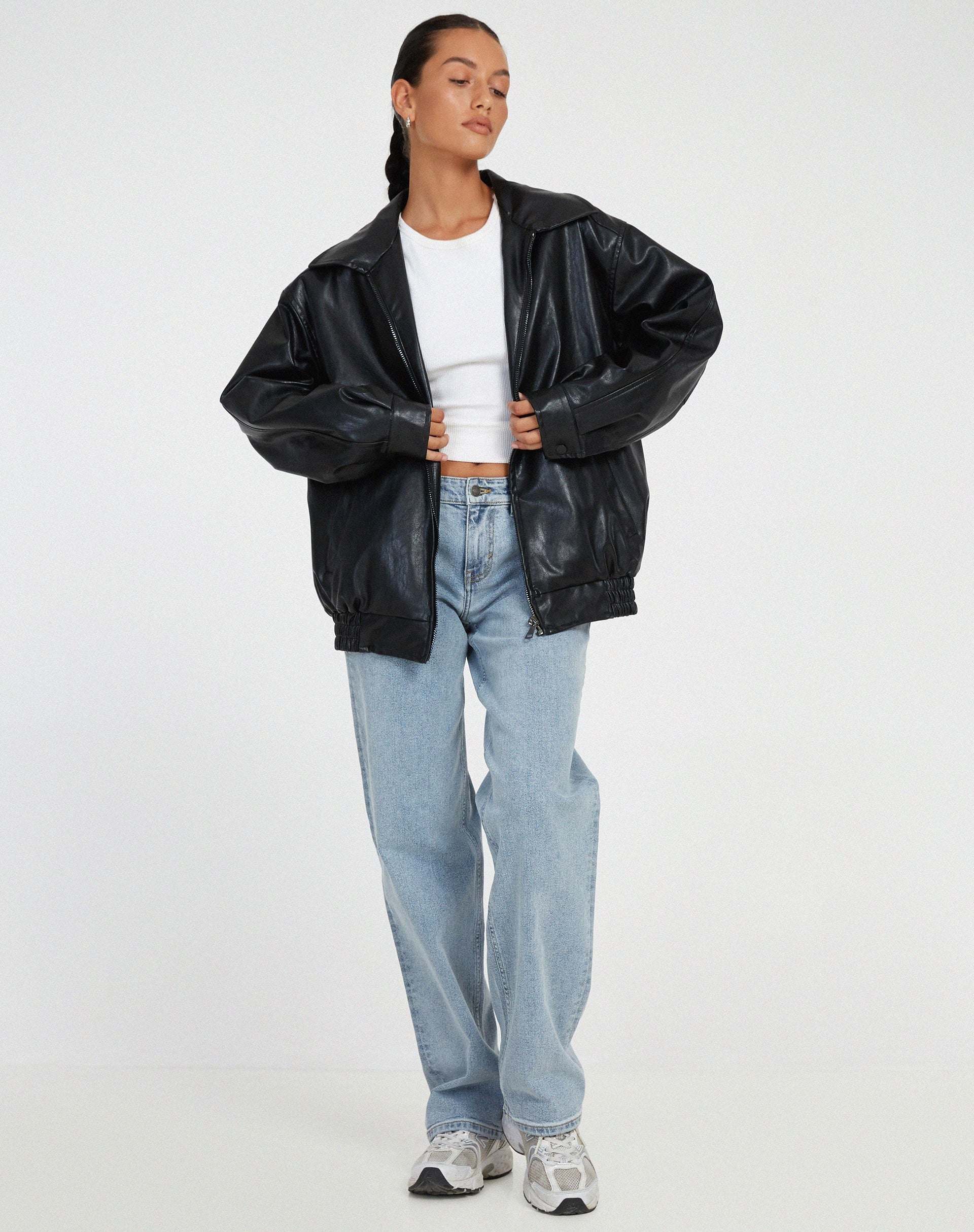 Oversized Leren Jasje voor Dames