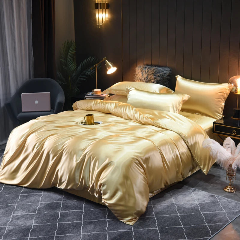 Linge de lit en satin soyeux – Confort luxueux et design élégant