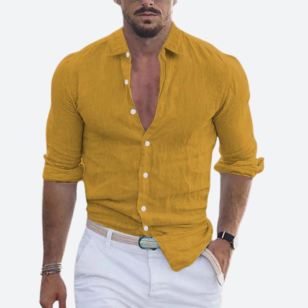 Rogelio | Men's shirt with a spread collar and relaxed fit for summer