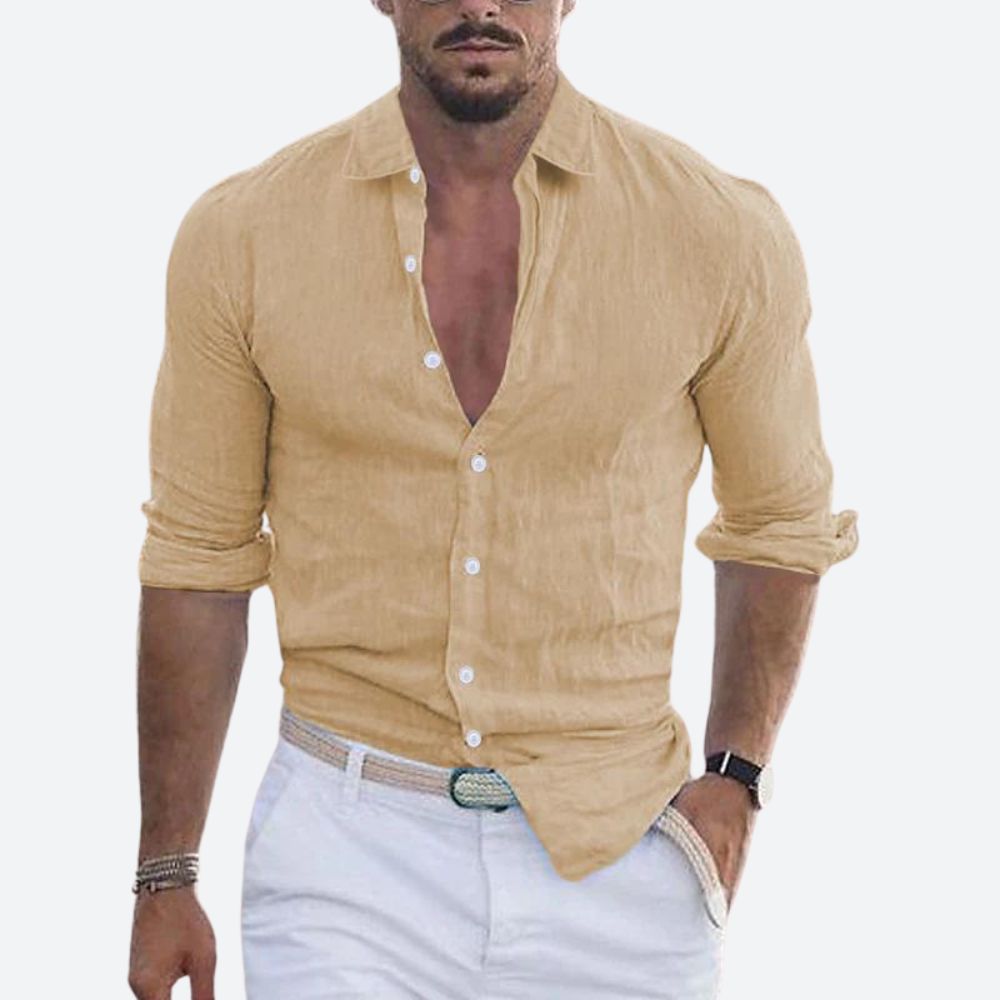 Rogelio | Men's shirt with a spread collar and relaxed fit for summer