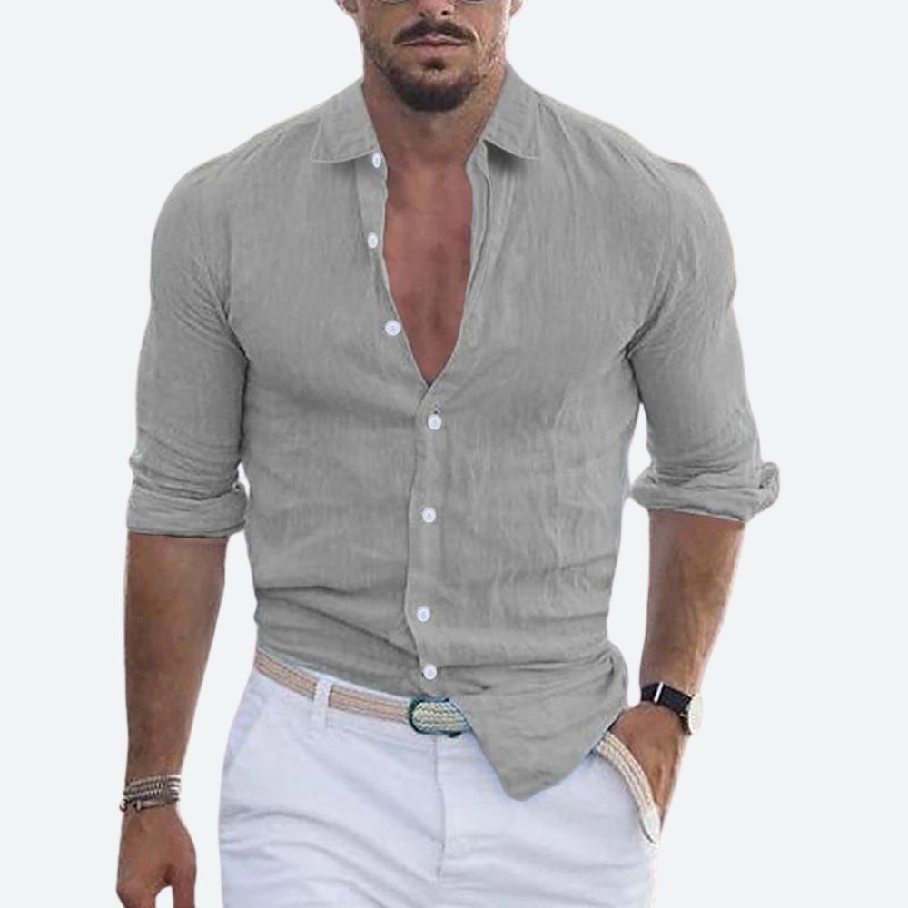 Rogelio | Men's shirt with a spread collar and relaxed fit for summer