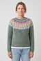 Nordisk Striksweater til Kvinder med Rund Hals
