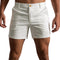 Pantalones cortos chino para hombre – Tejido elástico slim fit, cierre de botones