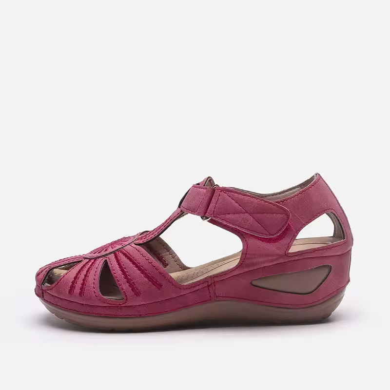 Sandalias de tacón cerrado ajustables para mujer – Ideal para uso diario