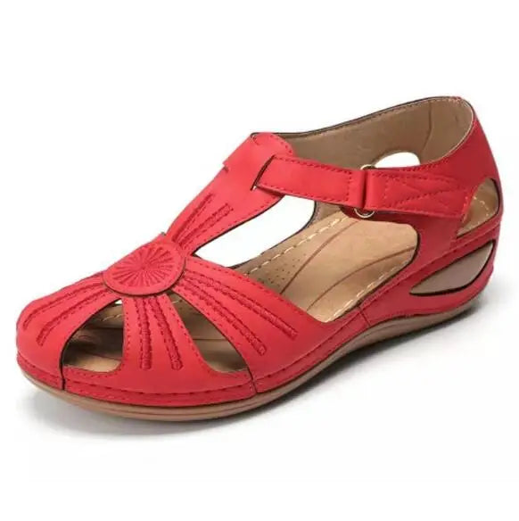 Sandalias de tacón cerrado ajustables para mujer – Ideal para uso diario