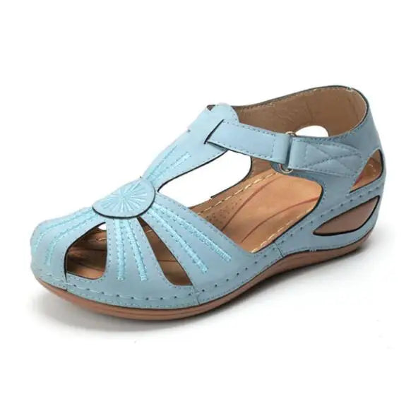 Sandalias de tacón cerrado ajustables para mujer – Ideal para uso diario
