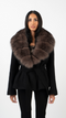Skræddersyet Jakke til Kvinder med Oversized Faux Fur-Krave