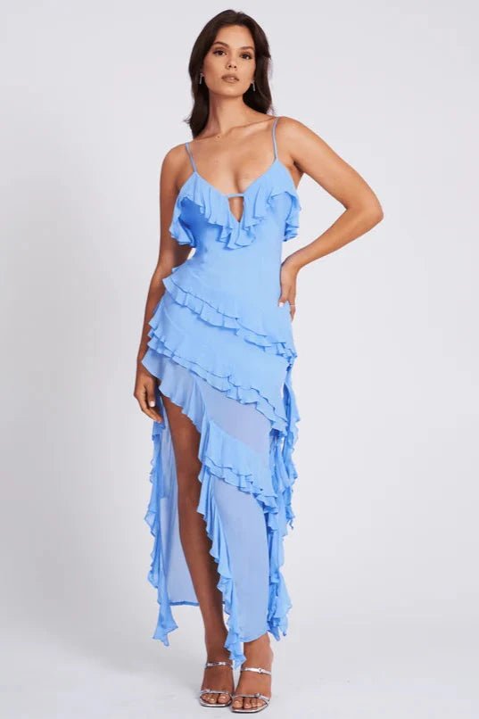 Aiah | Flæset Asymmetric Spaghetti Strap Dress
