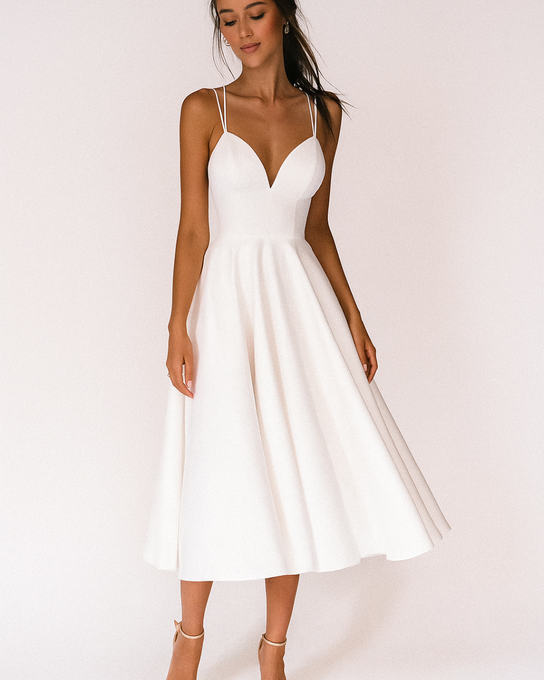 Women’s Wedding Guest Strappy Midi Dress