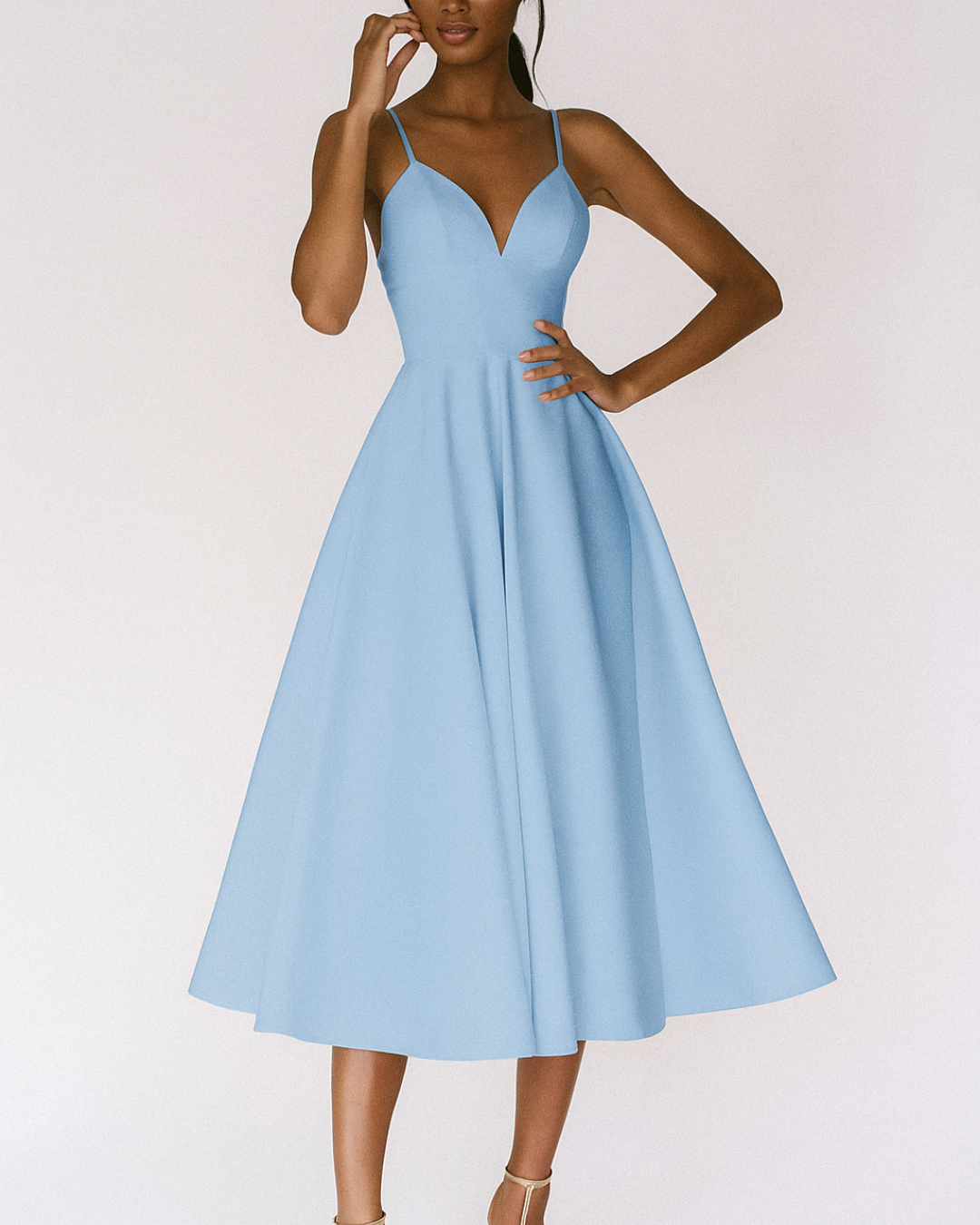 Women’s Wedding Guest Strappy Midi Dress