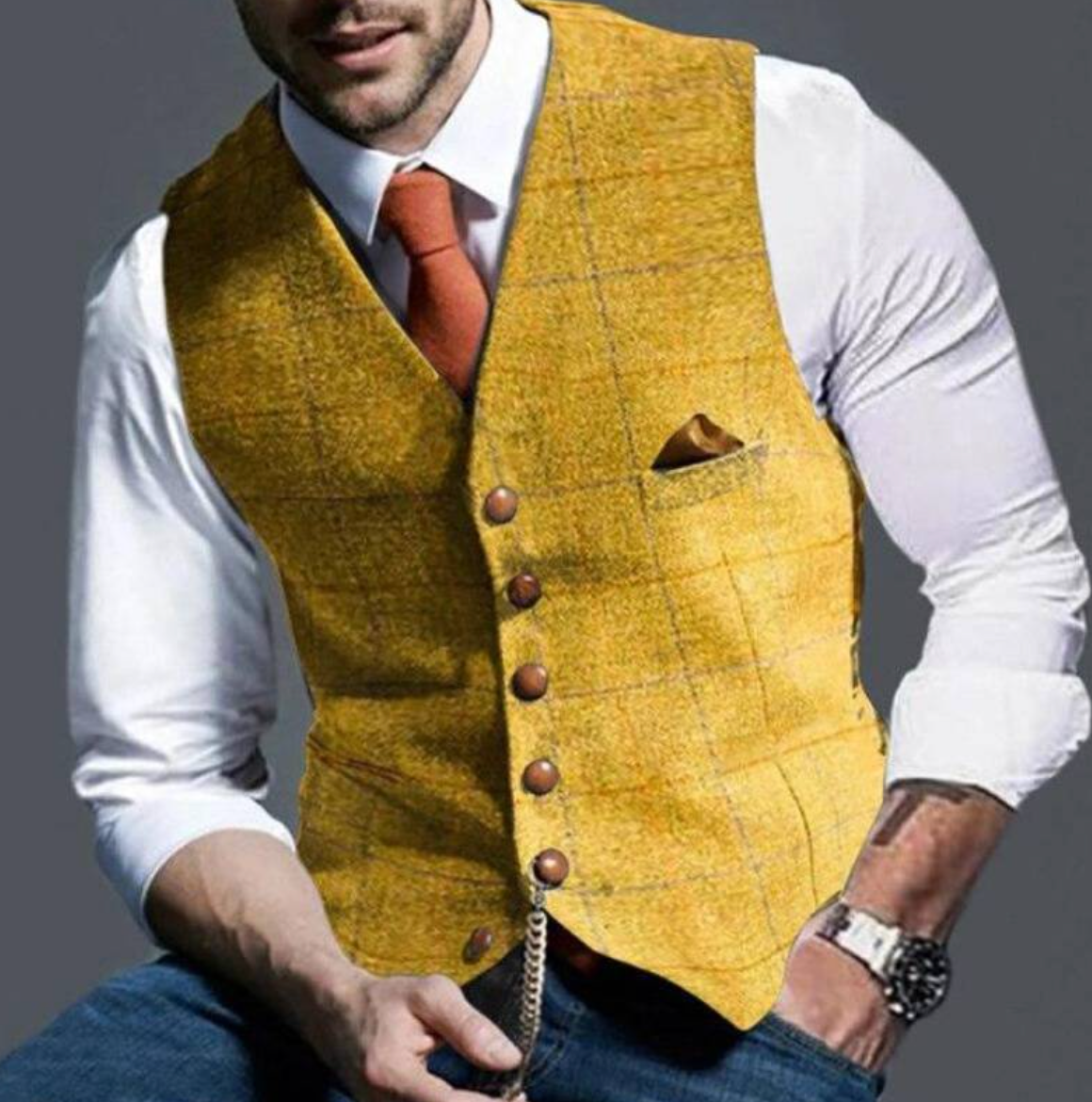Gilet da uomo con chiusura frontale a bottoni