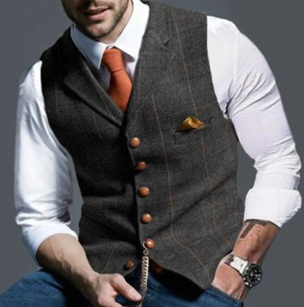Gilet da uomo con chiusura frontale a bottoni