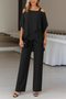 Dame Jumpsuit med Løse Ben og Asymmetrisk Overdel