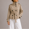 Cropped Trenchcoat til Kvinder med Bælte