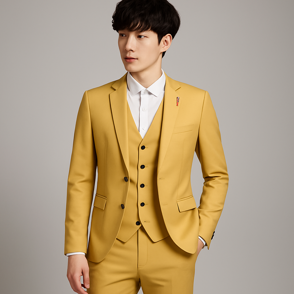 Elegáns 3-darabos slim fit öltöny férfiaknak