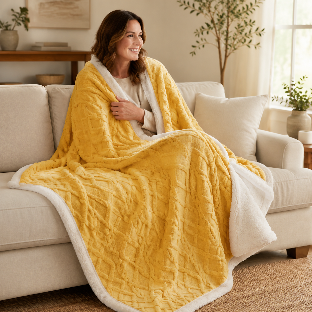 Blødt Fleece Tæppe til Sofa og Seng – 6 Størrelser