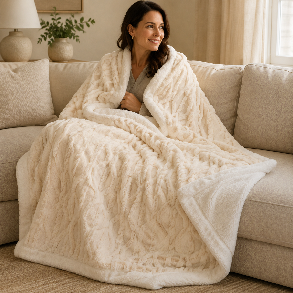 Blødt Fleece Tæppe til Sofa og Seng – 6 Størrelser