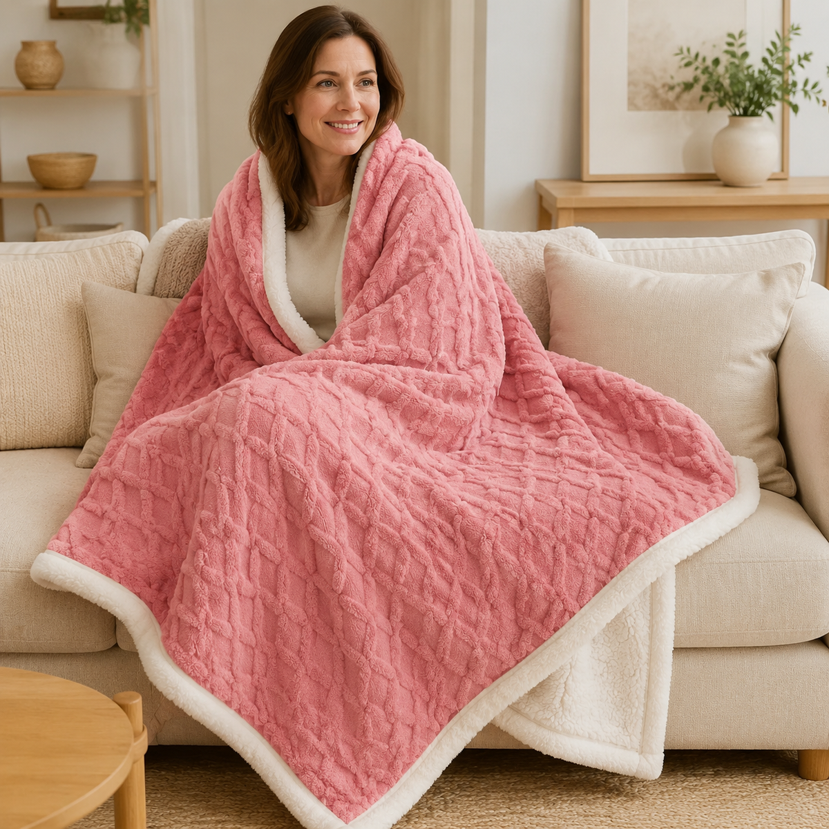 Blødt Fleece Tæppe til Sofa og Seng – 6 Størrelser