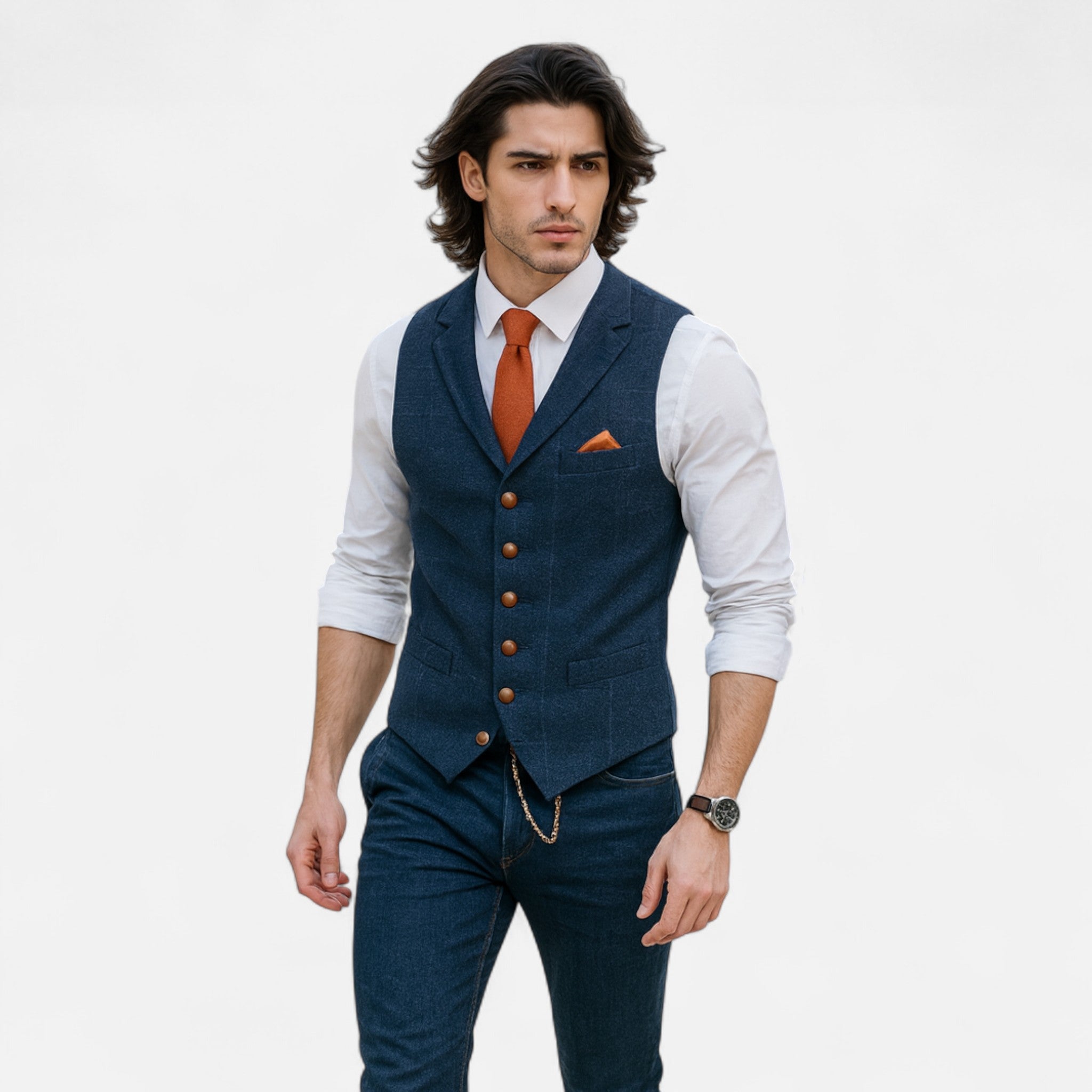 Vintage vest for men with classic cut