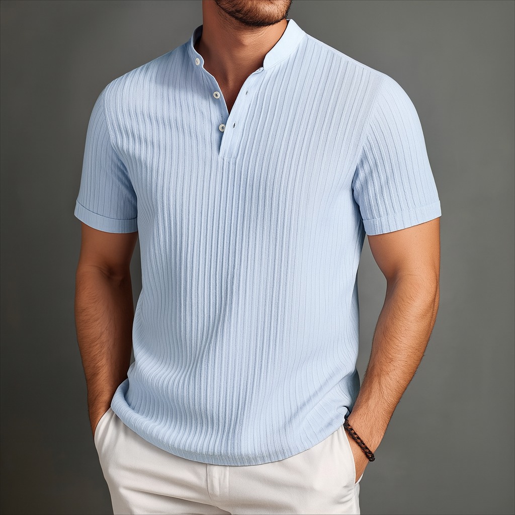 Avani Linen Popover Shirt in Linen with V-Neck