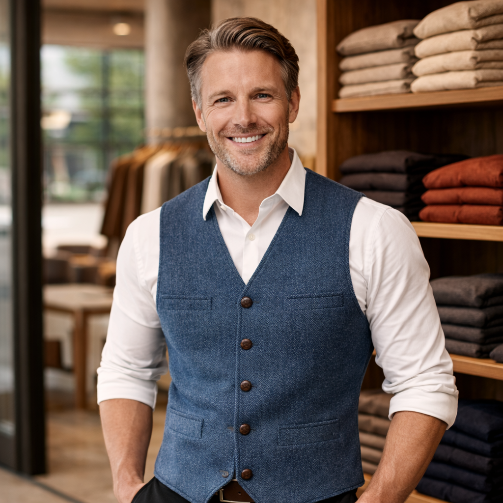 Gilet slim da uomo in stile smart casual