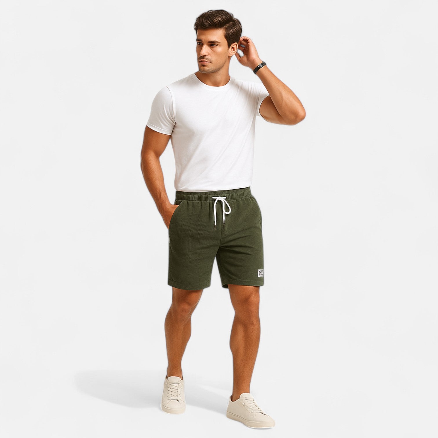 Bellivaro | Herreshorts i blød bomuldsvelour med moderne pasform og sommerkomfort