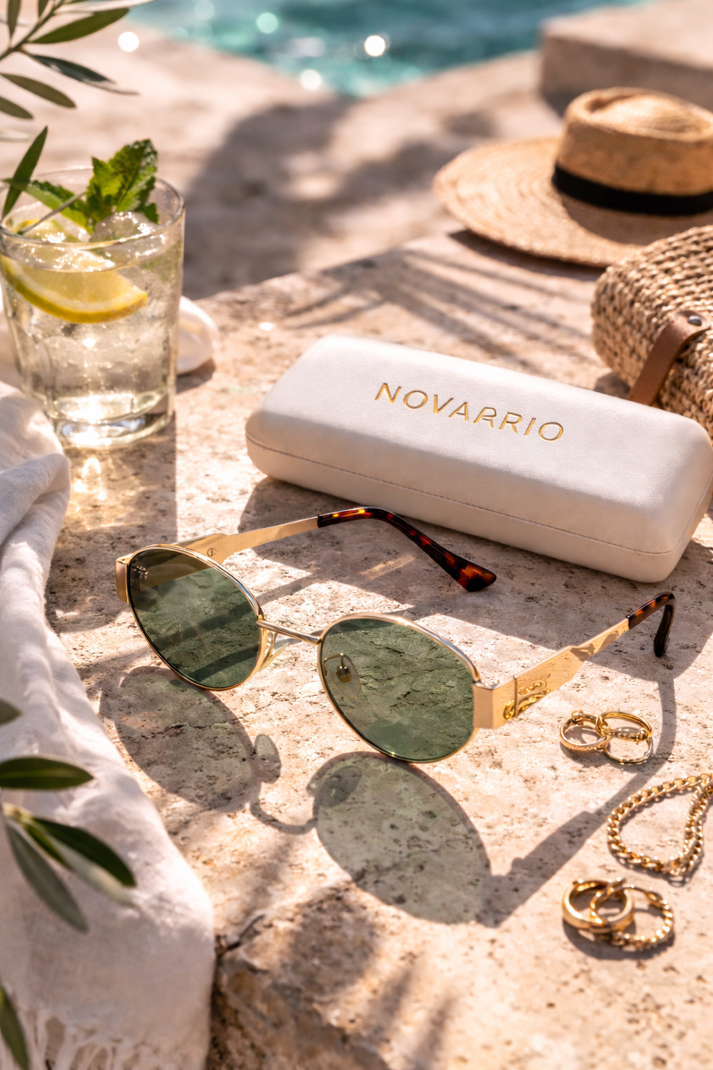 Gafas de sol para mujer y hombre Gafas de sol redondas Protección UV400 Montura de metal