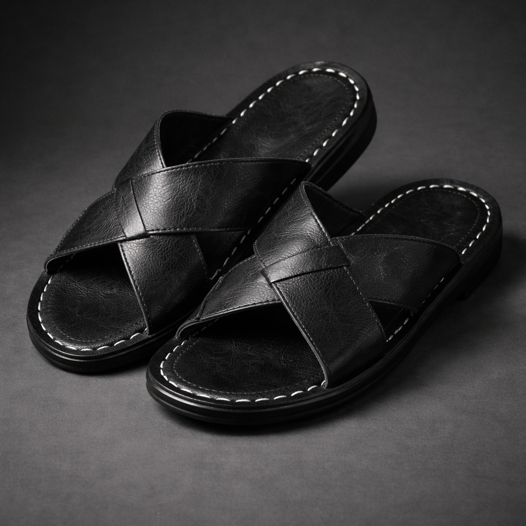 Herresandaler med Krydsremme – Komfortable Lædersandaler til Hverdag og Sommer