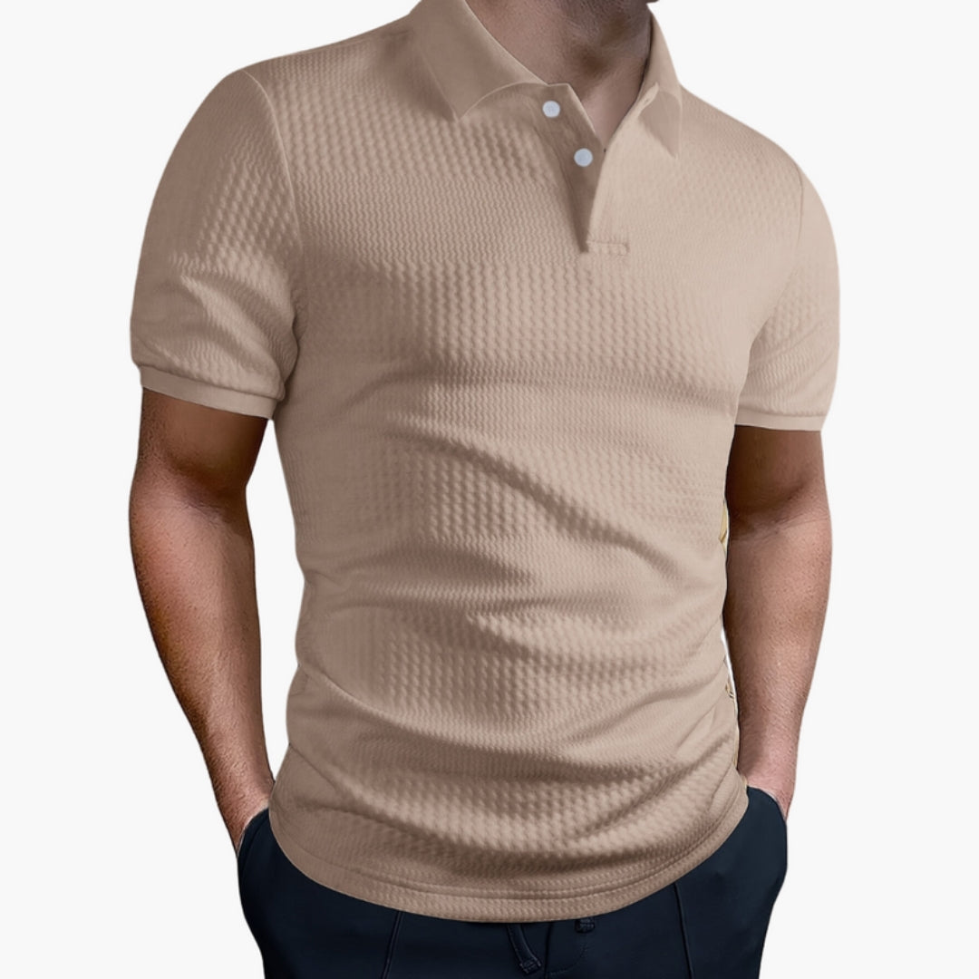 Polo de Homem com Gola e Superfície Texturada