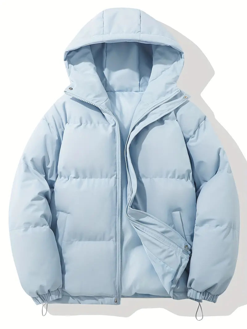 NOUVEAU RICHE Kapuzenjacke Klassisches Design Warme Winterjacke Winter Hellblau