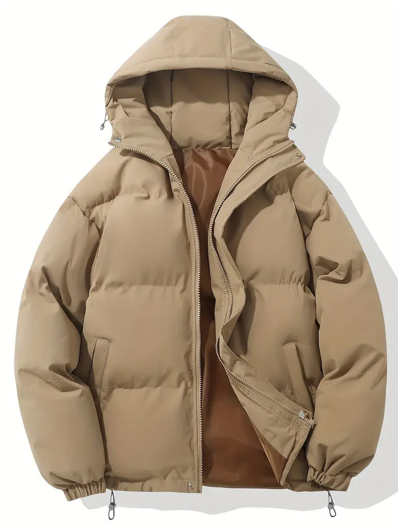 NOUVEAU RICHE Kapuzenjacke Klassisches Design Warme Winterjacke Winter Khaki