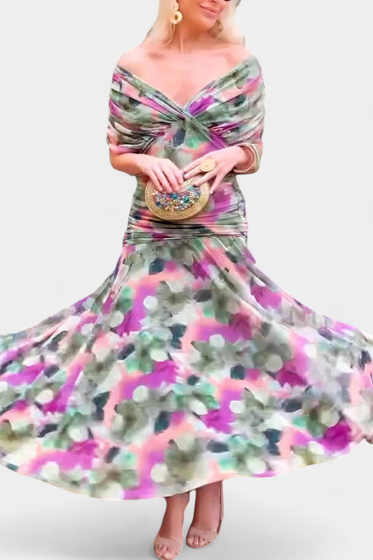 Kvinders Bryllupsgæst Elegant Off-Shoulder Aftenkjole