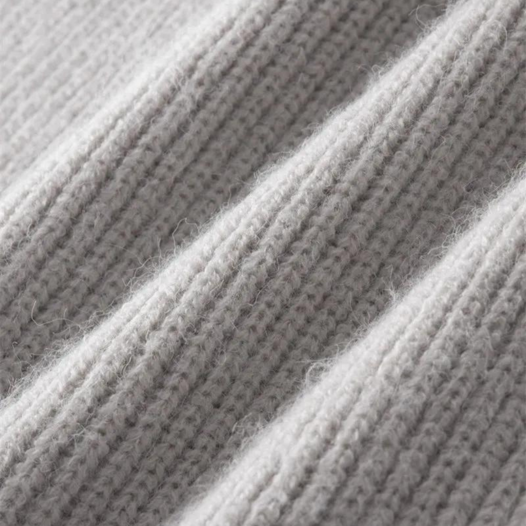 Bellivaro | Full Zip Sweater I Tidløs Elegance Med Standkrave Og Ribdetaljer