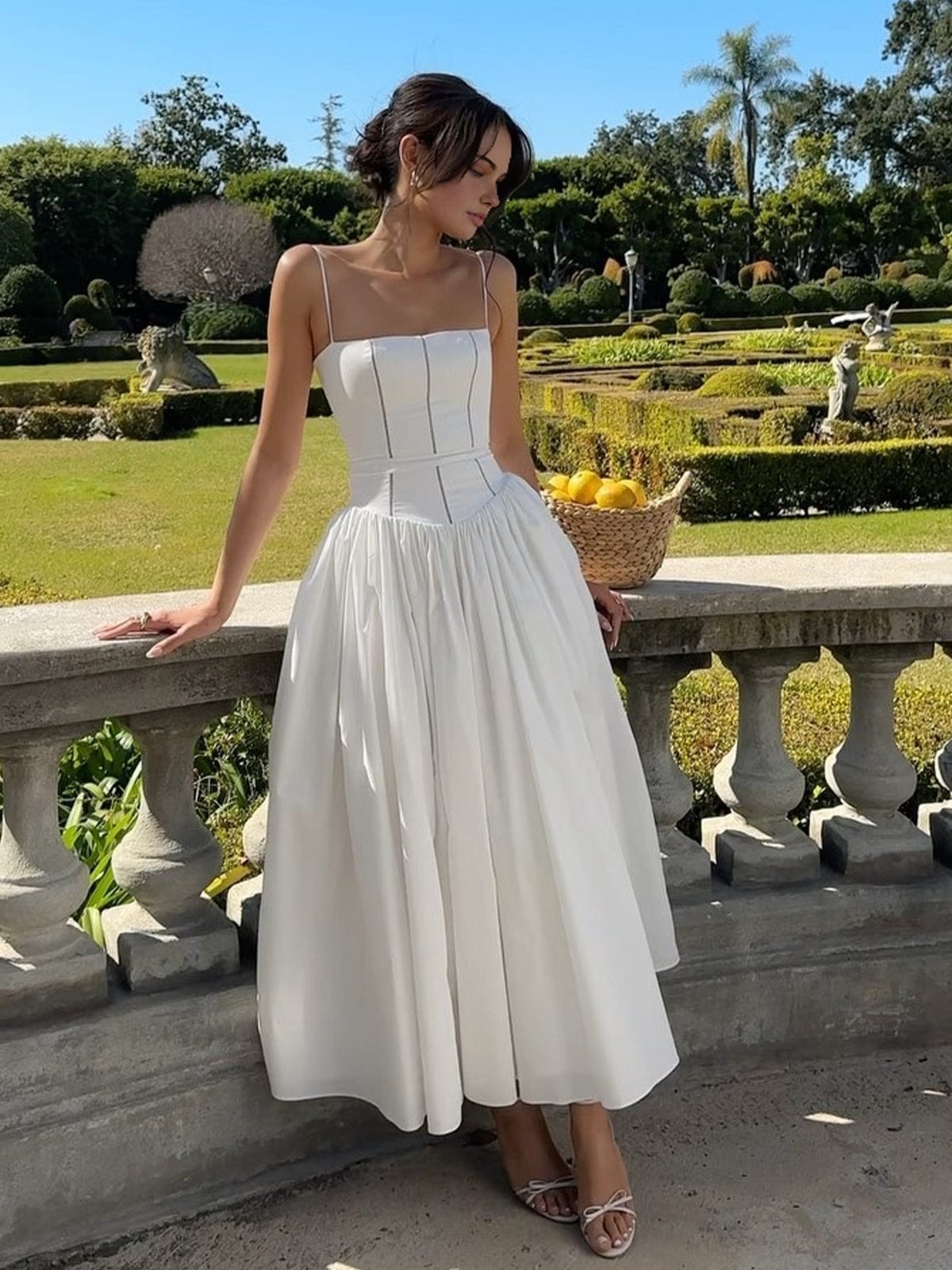 Women’s Wedding Guest Elegant Corset Midi Dress