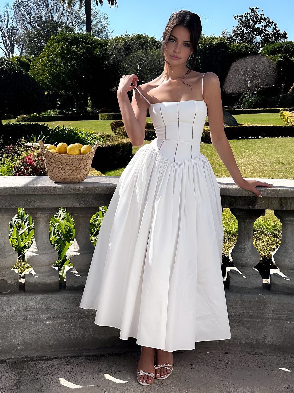 Women’s Wedding Guest Elegant Corset Midi Dress
