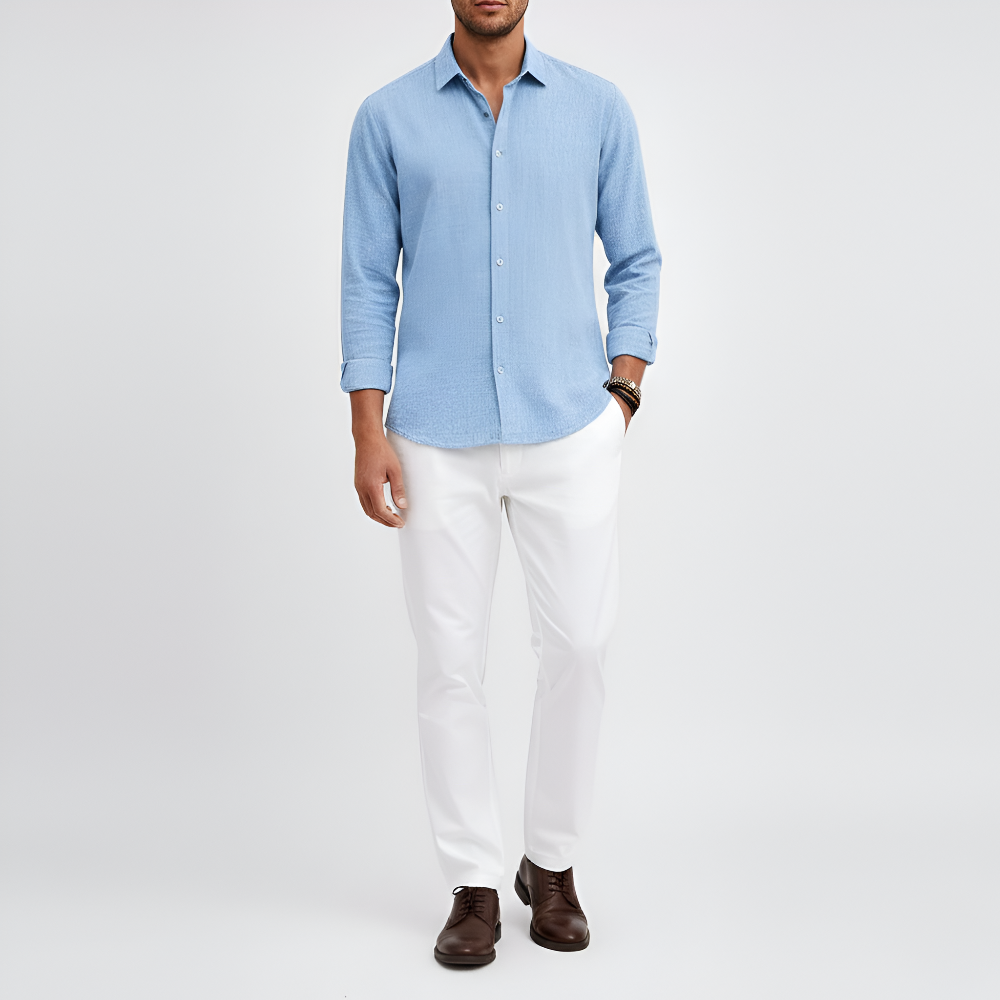 Chemise homme Bellivaro en coton à manches longues