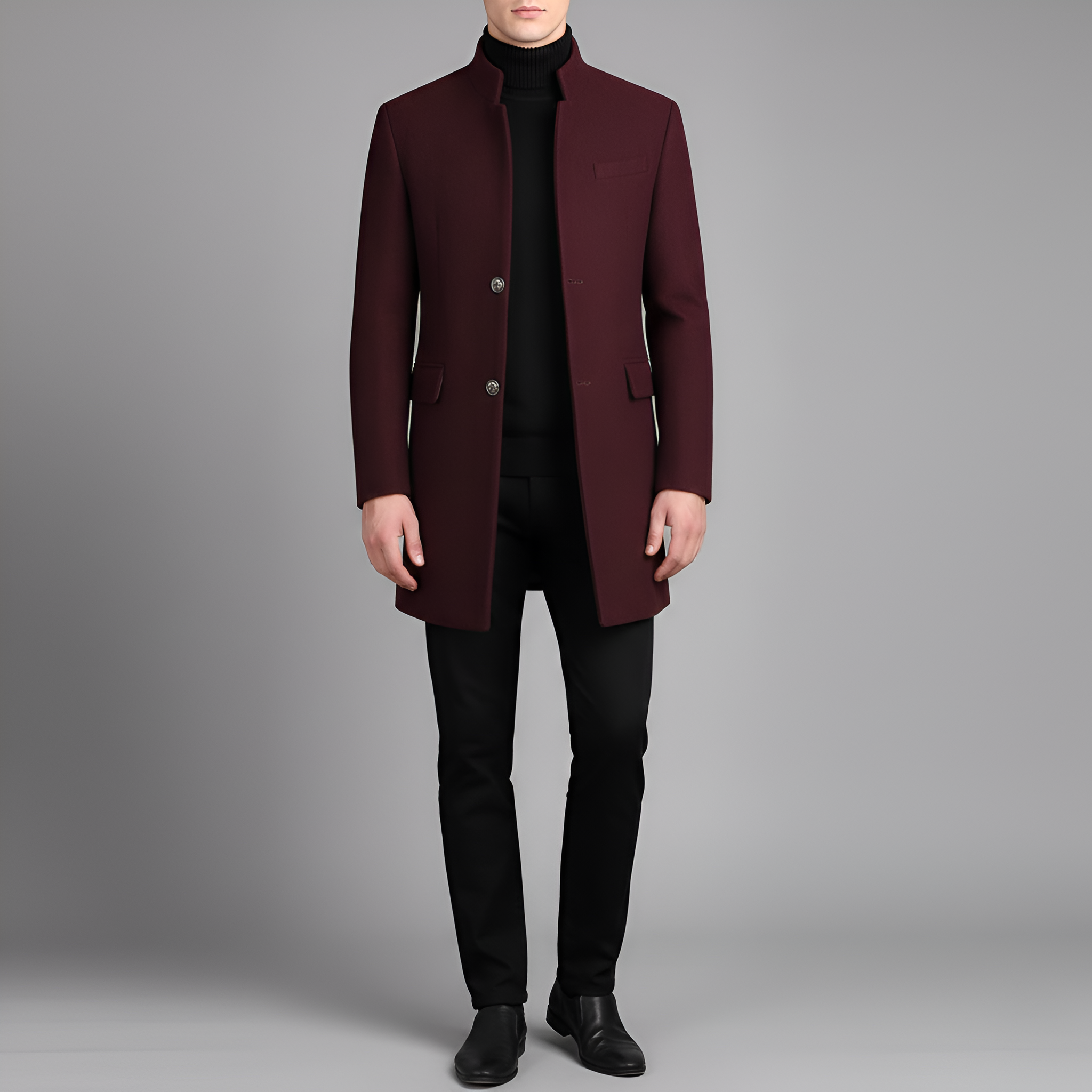 Bellivaro ανδρικό μάλλινο παλτό κλασικό μακρύ μοντέλο